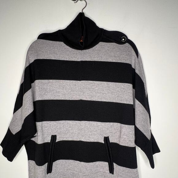 Tory Burch Striped Turtleneck Tunic Wool Merino Sweater Size Small - Picture 3 of 8